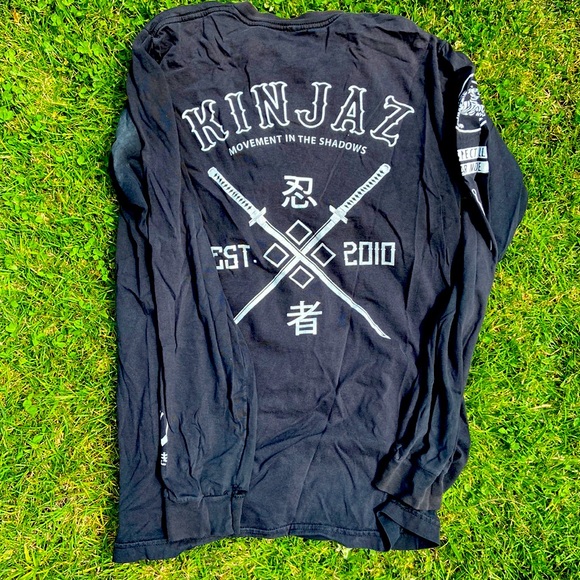 Vintage Kinjaz Black Long Sleeve T shirt used - Picture 1 of 6